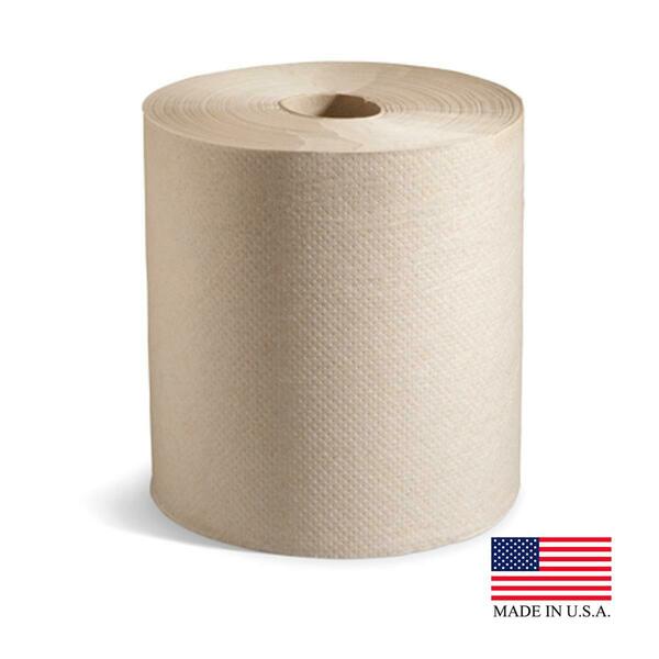 Putney Paper Natural 8 In. X 425 Ft. Hard Wound Roll Towel 12Pk P-724-N  (PEC)